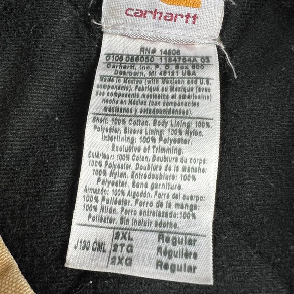VTG Carhartt Full Zip Hooded Jacket Extra Extra Large Tan Thrashed Work Wear - Picture 10 of 16